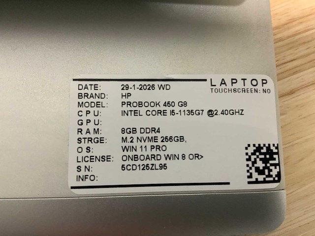 Hp probook 450 g8(i5-gen11) laptop (2x) - afbeelding 7 van  8