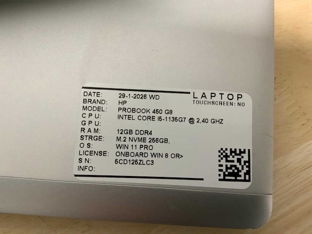 Hp probook 450 g8(i5-gen11) laptop (2x) - afbeelding 7 van  8