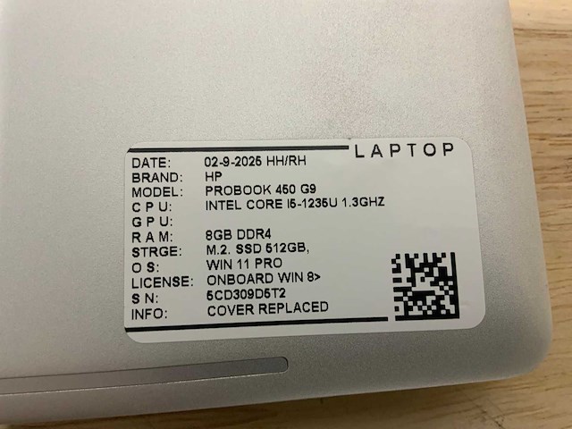 Hp probook 450 g9 laptop - afbeelding 6 van  7