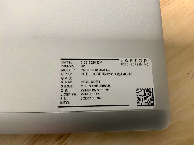 Hp probook 450 g9 laptop - afbeelding 7 van  7