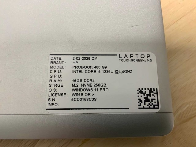 Hp probook 450 g9 laptop - afbeelding 7 van  8