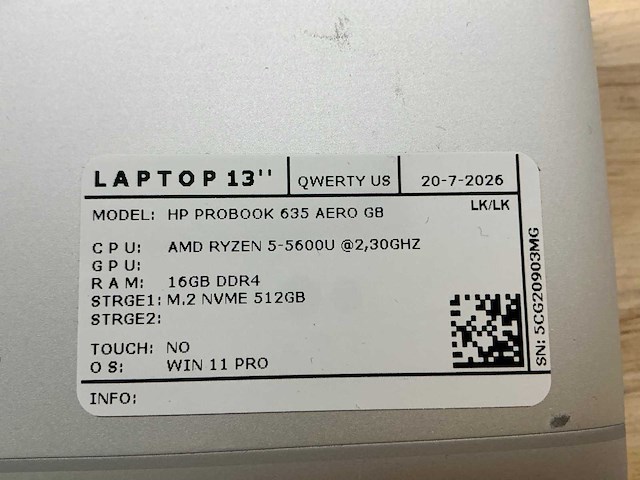 Hp probook 635 aero g8 laptop (2x) - afbeelding 4 van  5