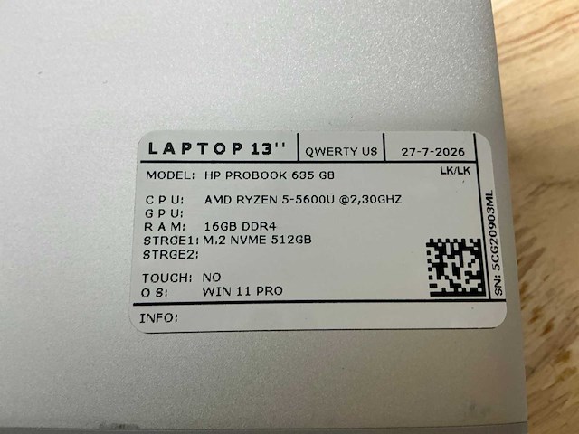 Hp probook 635 aero g8 laptop (2x) - afbeelding 5 van  7