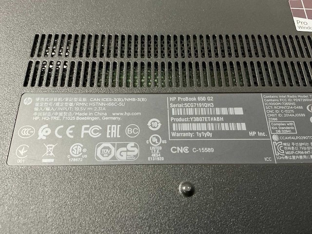 Hp probook 650 g2 laptop - afbeelding 7 van  7