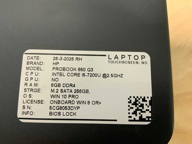 Hp probook 650 g3/2 laptop (8x) - afbeelding 2 van  12