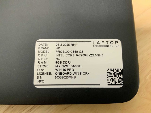 Hp probook 650 g3/2 laptop (8x) - afbeelding 4 van  12
