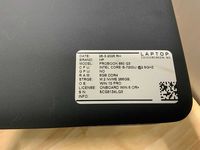 Hp probook 650 g3/2 laptop (8x) - afbeelding 8 van  12