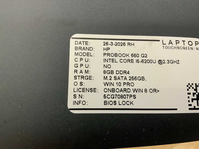 Hp probook 650 g3/2 laptop (8x) - afbeelding 10 van  12
