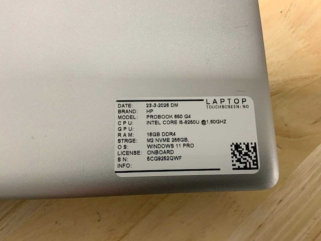 Hp probook 650 g4 laptop (4x) - afbeelding 6 van  16