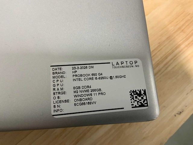 Hp probook 650 g4 laptop (5x) - afbeelding 6 van  15