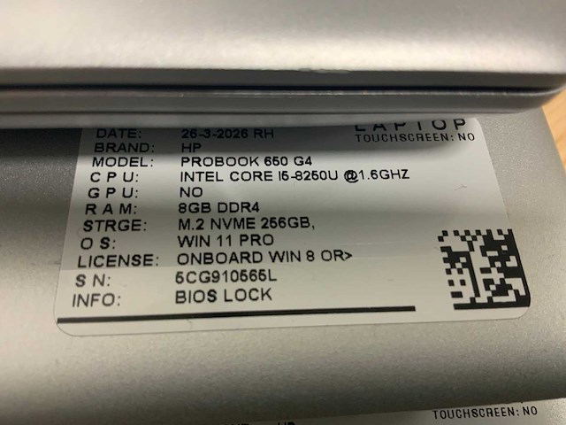 Hp probook 650 g4 laptop (5x) - afbeelding 11 van  13
