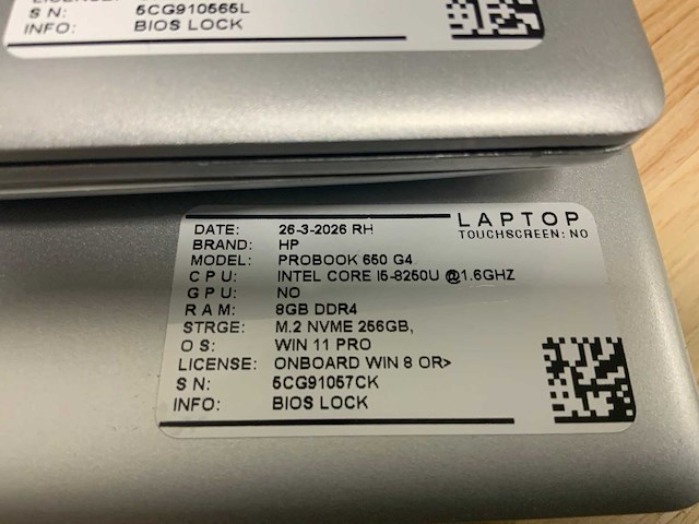 Hp probook 650 g4 laptop (5x) - afbeelding 12 van  13