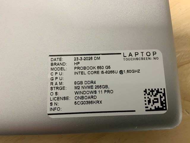 Hp probook 650 g5 laptop (3x) - afbeelding 2 van  10