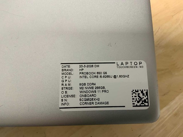 Hp probook 650 g5 laptop (3x) - afbeelding 9 van  10