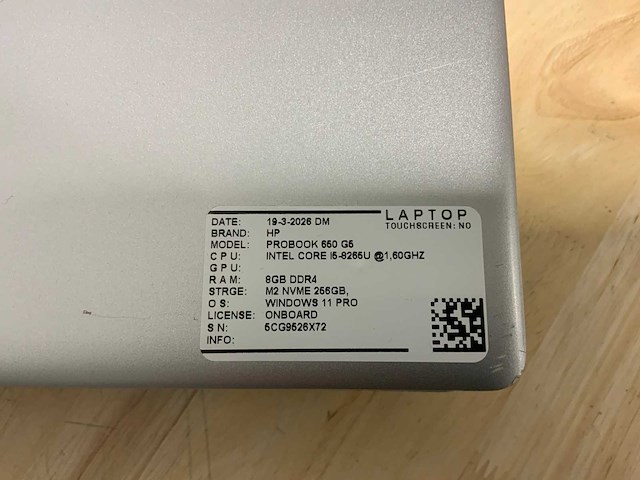 Hp probook 650 g5 laptop (3x) - afbeelding 7 van  9