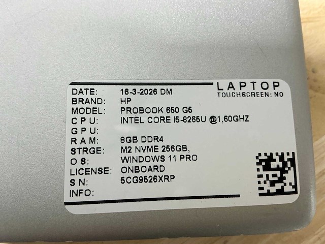 Hp probook 650 g5 laptop (5x) - afbeelding 4 van  12