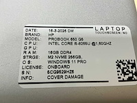 Hp probook 650 g5 laptop (5x) - afbeelding 2 van  15