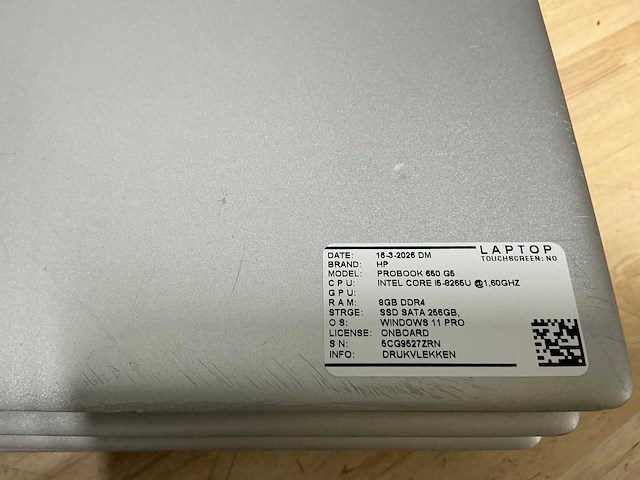 Hp probook 650 g5 laptop (5x) - afbeelding 15 van  15