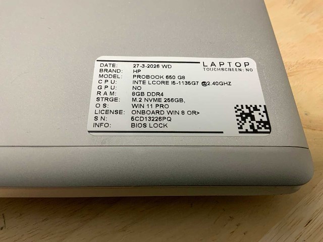 Hp probook 650 g8 laptop - afbeelding 3 van  7