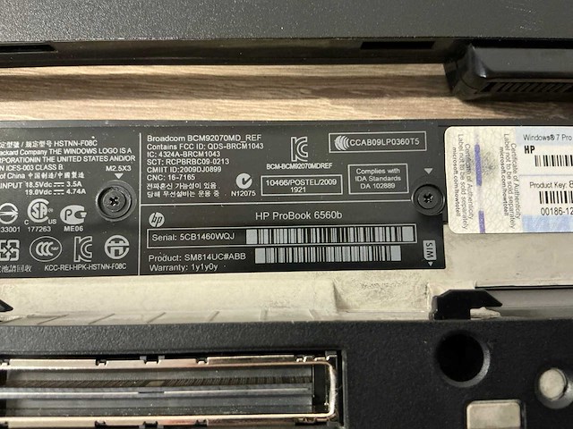 Hp probook 6560b laptop - afbeelding 7 van  7