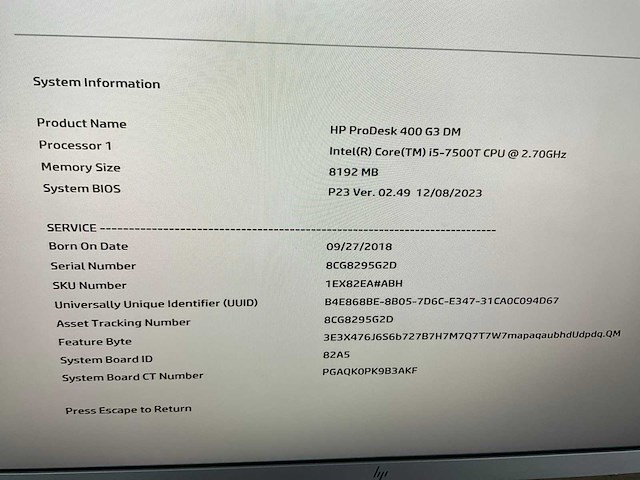 Hp prodesk 400 g3 desktop met monitoren - afbeelding 3 van  9