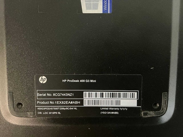 Hp prodesk 400 g3 mini i5-7500t mini pc - afbeelding 4 van  4