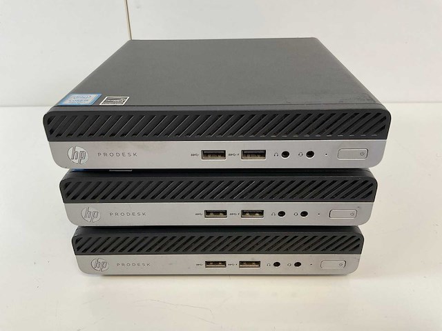 Hp prodesk 400 g4 dm, core(tm) i5 8th gen, 8 gb ram, 256 gb nvme mini desktops (3x) - afbeelding 1 van  6