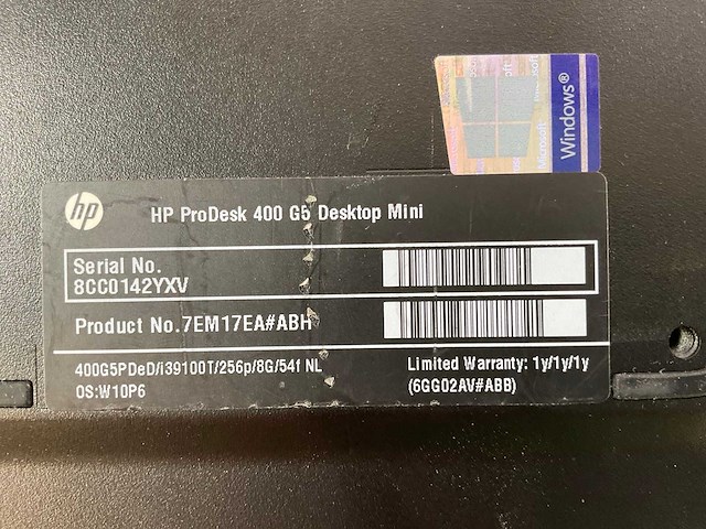 Hp prodesk 400 g5, core(tm) i3 9th gen, 8 gb ram, 256 gb nvme mini desktops (2x) - afbeelding 5 van  5