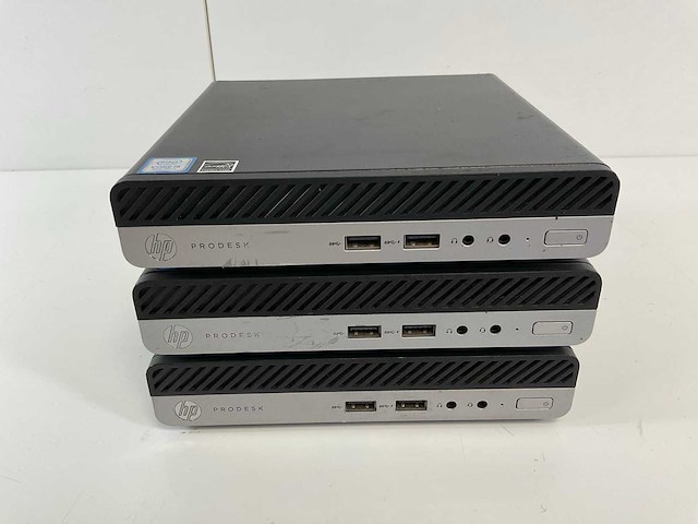 Hp prodesk 400 g5, core(tm) i5 8th gen, 8 gb ram, 256 gb nvme mini desktops (3x) - afbeelding 1 van  6