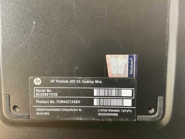 Hp prodesk 400 g5, core(tm) i5 9th gen, 8 gb ram, 256 gb nvme mini desktops (2x) - afbeelding 5 van  6
