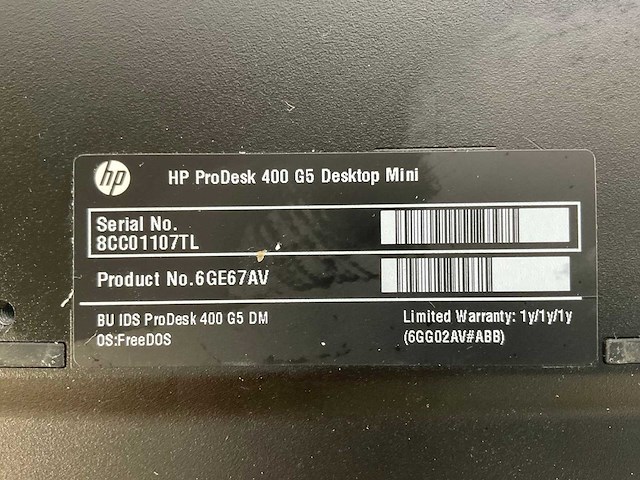 Hp prodesk 400 g5, core(tm) i5 9th gen, 8 gb ram, 256 gb nvme mini desktops (2x) - afbeelding 5 van  5