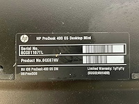 Hp prodesk 400 g5, core(tm) i5 9th gen, 8 gb ram, 256 gb nvme mini desktops (2x) - afbeelding 5 van  5
