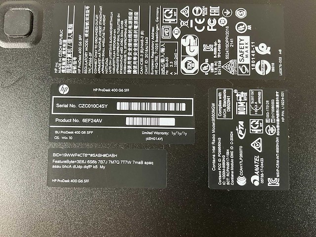 Hp prodesk 400 g6, core(tm) i5 8th gen, 8 gb ram, 256 gb nvme desktops (2x) - afbeelding 8 van  8