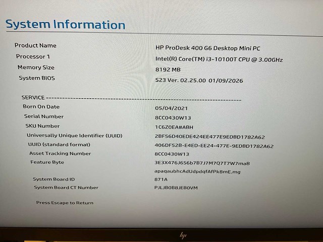 Hp prodesk 400 g6 desktop - afbeelding 10 van  11