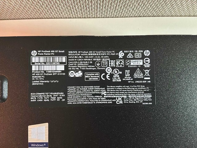 Hp prodesk 400 g6 sff desktop - afbeelding 4 van  8