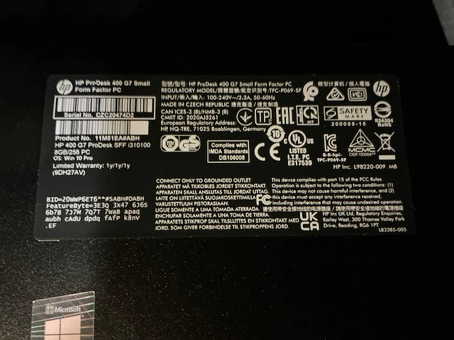 Hp prodesk 400 g7 small desktop (2x) - afbeelding 8 van  8