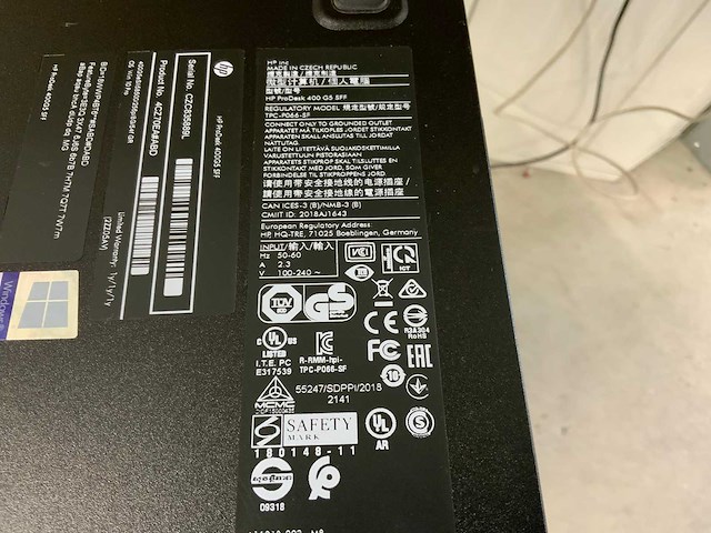 Hp prodesk 405 g5 sff werkplek met desktop - afbeelding 3 van  8