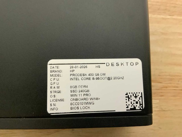 Hp prodesk 600 desktop mini desktop (4x) - afbeelding 8 van  8