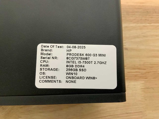 Hp prodesk 600 g3 mini desktop (6x) - afbeelding 10 van  10