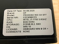 Hp prodesk 600 g3 ssf desktop (4x) - afbeelding 3 van  6