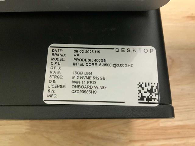 Hp prodesk 600 g5 sff desktop (4x) - afbeelding 5 van  8