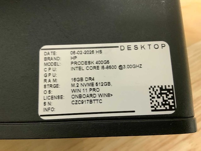 Hp prodesk 600 g5 sff desktop (6x) - afbeelding 3 van  11