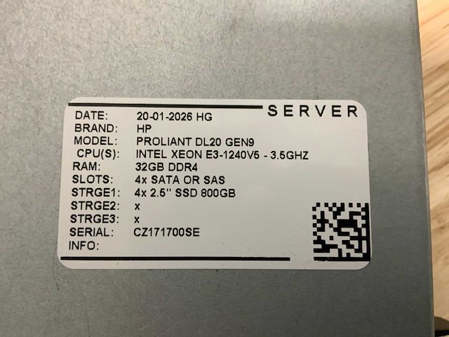 Hp proliant dl20 gen 9 server (2x) - afbeelding 3 van  11