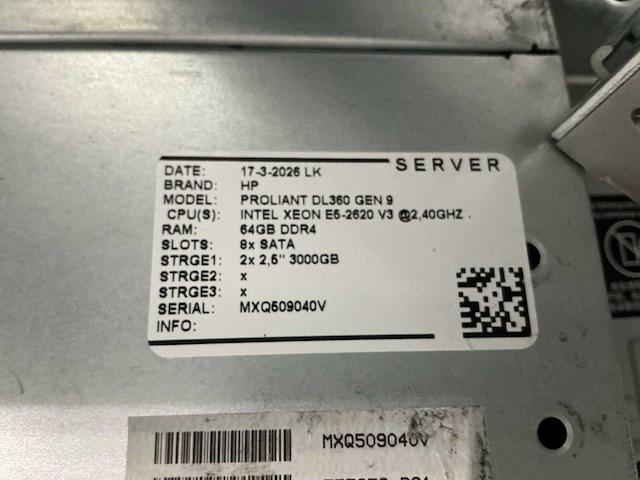 Hp proliant dl360 gen 9 server - afbeelding 7 van  7