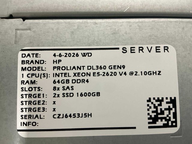 Hp proliant dl360 gen 9 server - afbeelding 4 van  7