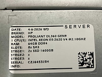 Hp proliant dl360 gen 9 server - afbeelding 4 van  7