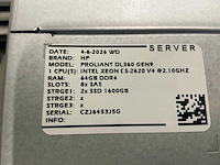 Hp proliant dl360 gen 9 server - afbeelding 7 van  7