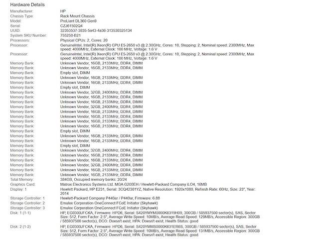 Hp (proliant dl360 gen9) - 2x xeon(r) e5-2650 v3, 384 gb ram (16x16gb + 4x32gb), 600 gb sas rack mount chassis - afbeelding 9 van  9