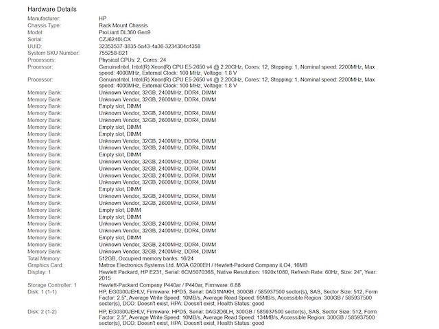 Hp (proliant dl360 gen9) - 2x xeon(r) e5-2650 v4, 512 gb ram (16x32gb), 300 gb sas rack mount chassis - afbeelding 6 van  6