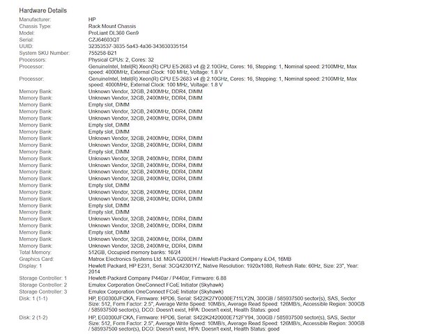 Hp (proliant dl360 gen9) - 2x xeon(r) e5-2683 v4, 512 gb ram (16x32gb), 600 gb sas rack mount chassis - afbeelding 8 van  8